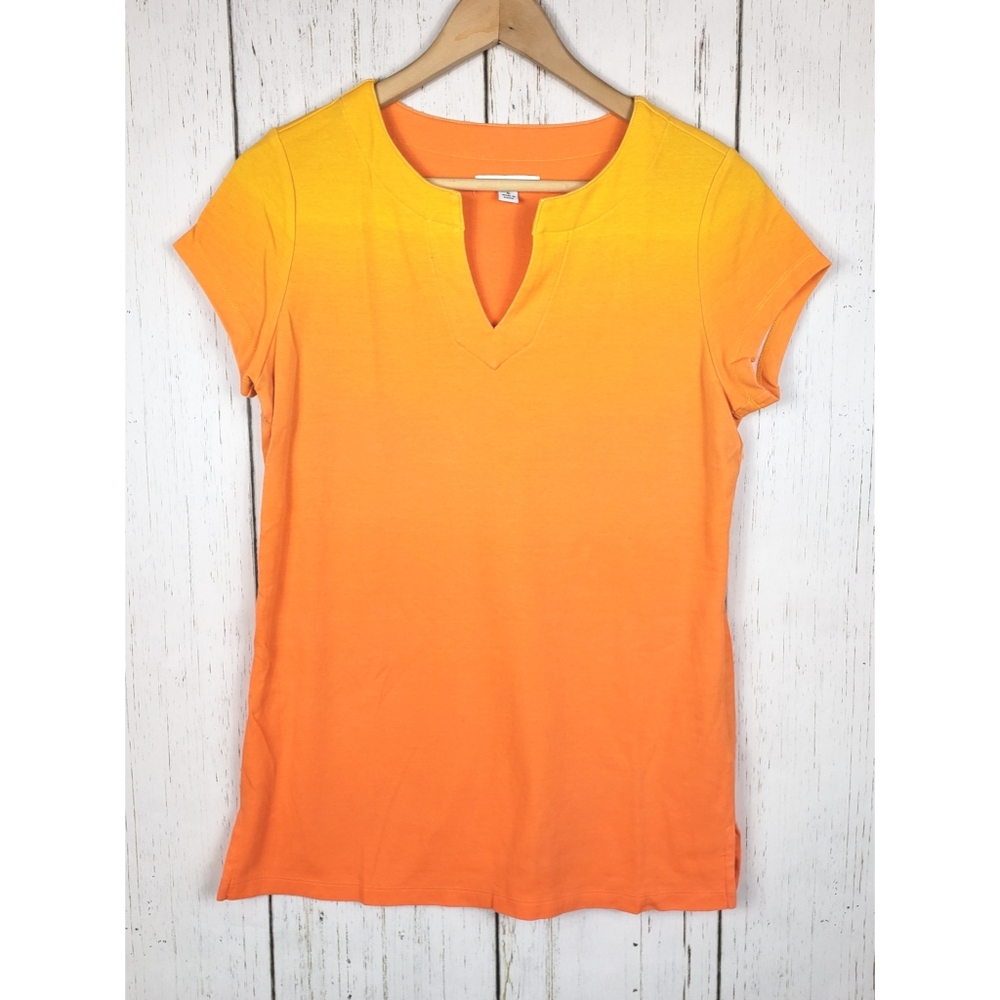 Isaac Mizrahi Live! Ombre V Neck Top